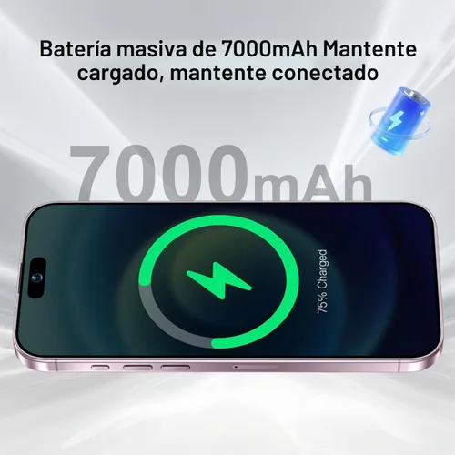 Vista 6 de Huness Teléfono celular desbloqueado de 17 PM 16+1TB, pantalla HD de 6.9 pulgadas, Android 15 7000mAh batería de larga duración, 5G/Dual SIM/botón