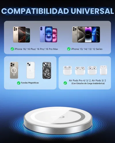 Vista 7 de Yootech para cargador Mag-Safe, almohadilla de carga inalámbrica rápida Qi2