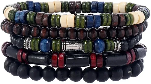 Vista 30 de Pulsera Gótica Ajustable de Cuero Trenzado Punk Multicapa de Estilo Grunge, Conjunto de Pulseras Emo con Brazalete de Metal, Envoltura