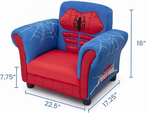 Vista 2 de Delta Children Silla tapizada figural, Marvel Spider Man (azul, rojo)