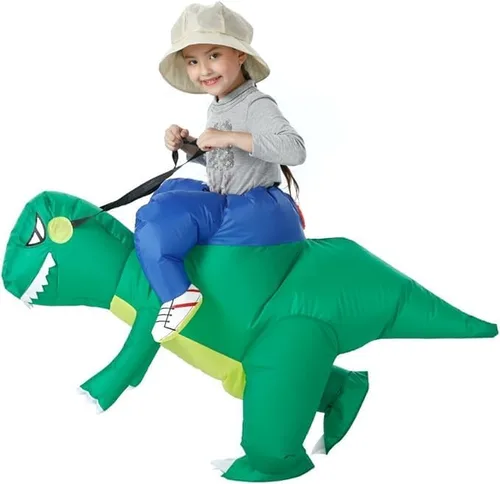 Vista 3 de Disfraz inflable de dinosaurio T-Rex, disfraz de Halloween, disfraz de dinosaurio