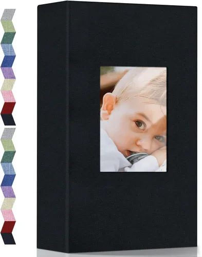Vista 9 de popotop - Álbum de fotos 4x6 con 100 fotos, libros de fotos con 100 bolsillos verticales, cubierta de lino, álbumes para fotos familiares, de boda