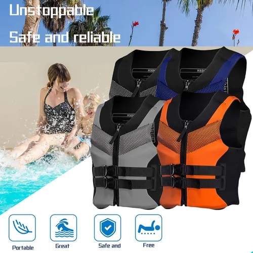Vista 5 de Lagukka Chaquetas de natación para adultos, chaleco de natación para hombres y mujeres, de 60 a 264.6lbs, traje de baño flotador con cremalleras