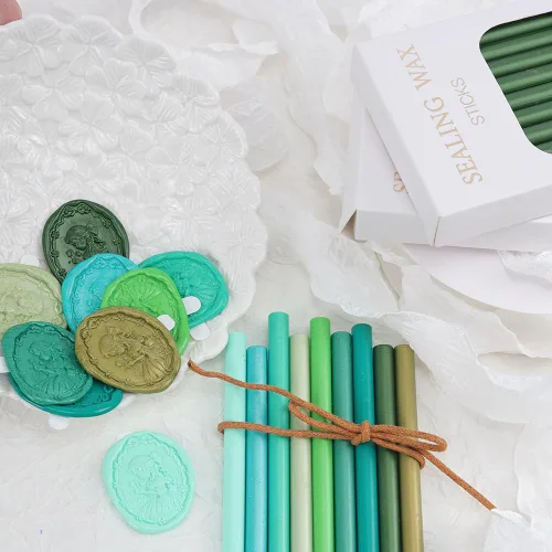 Vista 3 de Aeneous - Barras de cera de sellado, 20 mini varillas de sellado de cera para invitaciones de boda, sobres de cartas, tarjetas, manualidades