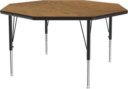 Vista 82 de Correll - Mesa rectangular de actividades para el aula de 24 x 36 pulgadas, altura ajustable (19-29 pulgadas), parte superior de nogal colonial
