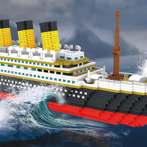 Vista 2 de Titanic - Juego de bloques de construcción, 3800 piezas de crucero Titanic Boat Kit de construcción compatible con Creator Expert 10294