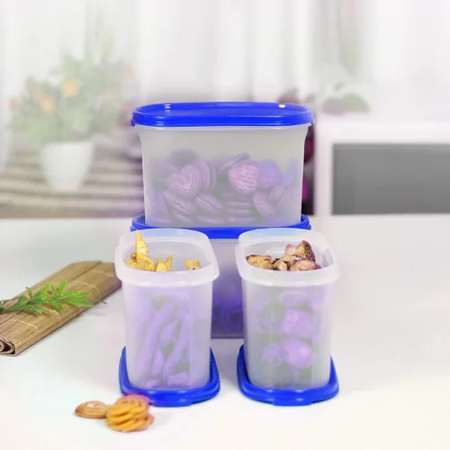 Vista 2 de Tupperware Modular Mates - Juego de 2 contenedores ovalados, 1,1 litros, 4 piezas