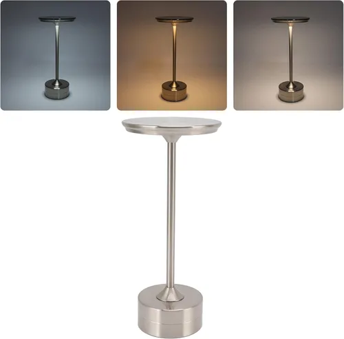 Vista 3 de JTLB Lámpara de mesa LED inalámbrica recargable, 2000 mAh, funciona con pilas, 3 modos de color, regulable, luz de escritorio USB para el hogar