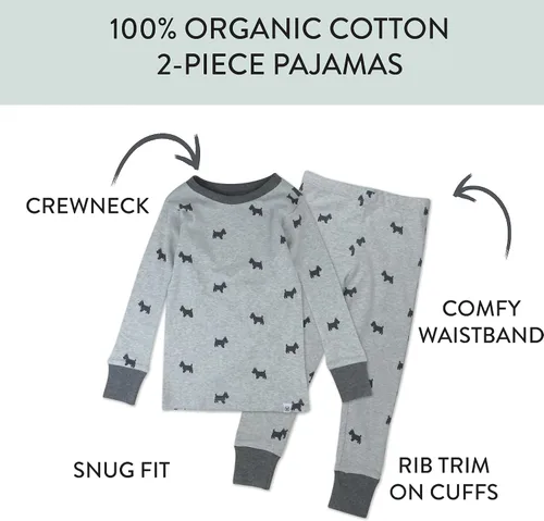 Vista 3 de HonestBaby unisex-baby Classics 2-piece Pajamas Sleepwear Pjs 100% Organic Cotton for Baby, Toddler, Kids