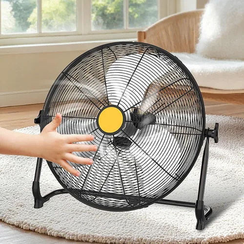Vista 4 de Portable Camping Fan, Solar Fan, Solar Powered Fan, Oscillating Floor Fan, For Outside,Travel,Chicken Coop,Dog