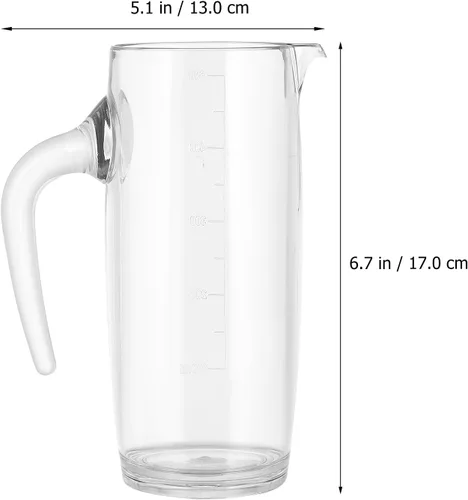 Vista 8 de Jarra de vidrio dispensador de bebidas para servir vino decantador de vino transparente con boquilla Decantador de bebidas de vino con medidas