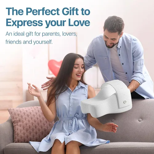 Vista 8 de Almohada de rodilla para dormir de lado, almohada grande y cómoda de espuma viscoelástica para dormir de lado, correa ajustable, almohada