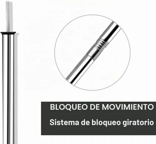 Vista 5 de KOMCLUB Lona telescópica ajustable negra para acampar de acero inoxidable Plateado