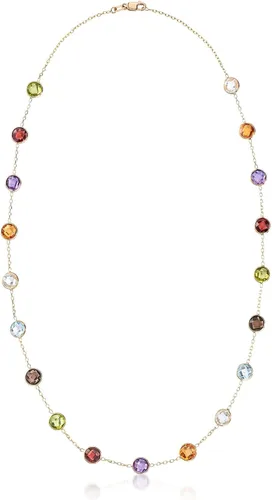 Vista 3 de Ross-Simons 13.80 ct. t.w. Bezel-Set Multi-Gemstone Station Necklace in 14kt Yellow Gold