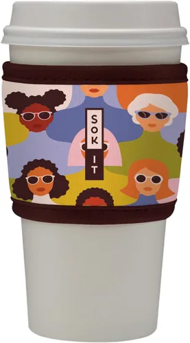 Vista 38 de Sok It HotSok Coffee & Tea - Funda de neopreno con aislamiento reutilizable (floral abstracto)