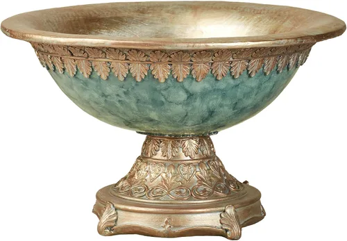 Vista 6 de Cambria Aqua - Bolas esféricas marmoladas de 4 pulgadas de diámetro para centro de mesa, cuenco y bandeja, juego de tres orbes solamente Cinnabar