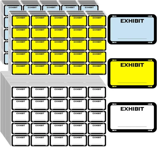 Vista 7 de 1000 calcomanías de exhibición legal de 1.65 x 1 pulgadas, pestañas de exhibición de demandantes, etiquetas de nombre, etiquetas en blanco
