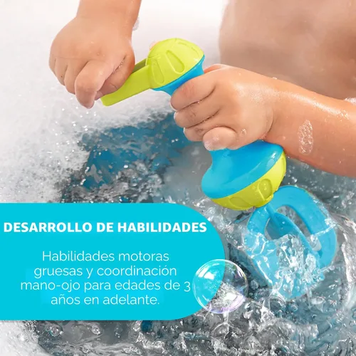 Vista 2 de HABA Juguetes de baño para niños pequeños: batidor de baño de burbujas para niños, para juegos sensoriales, habilidades motoras y diversión