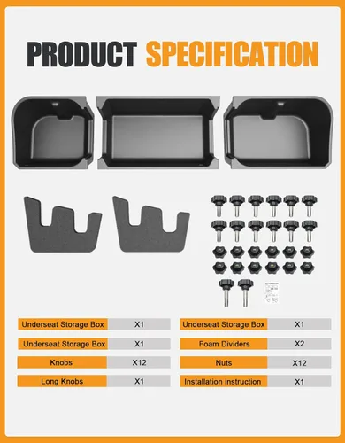 Vista 8 de KINGGERI Cajas de almacenamiento para debajo del asiento compatibles con Ford F-150 F150 SuperCrew Cab 2015-2026, Ford F-250 F-350 F-450 F-550 Super