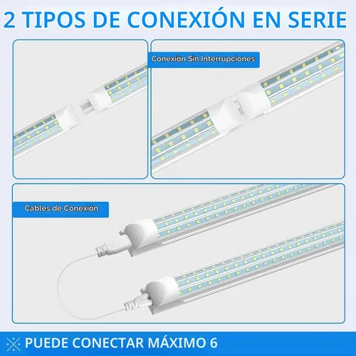 Vista 5 de SHOPLED Luz LED para tienda de 4 pies, 50 W 5000 K luz blanca diurna 8 pies 6000 K