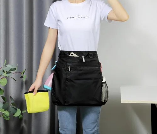 Vista 2 de Bafelia Delantal de limpieza impermeable con 8 bolsillos, suministros de uniforme de limpieza, delantal de trabajo duradero para disfraz