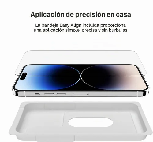 Vista 6 de Belkin UltraGlass - Protector de pantalla para iPhone 14 Pro Max, fácil aplicación con bandeja guía de instalación, protector de pantalla de vidrio