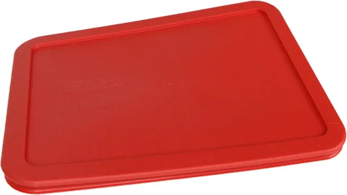 Vista 2 de Pyrex 7211-PC, tapas de repuesto rojas para almacenamiento de alimentos de 6 tazas (2 unidades) - Fabricado en EE. UU Plástico sin BPA