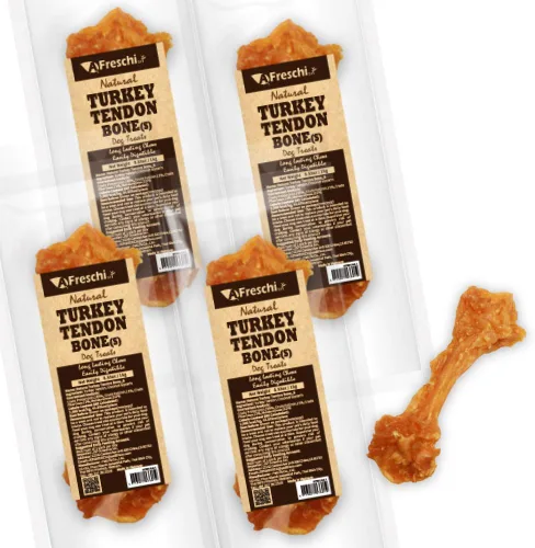 Vista 13 de AFreschi - Premios masticables de tendón de pavo para perros y cachorros, Signature Series, ingredientes de EE. UU., hipoalergénico, fácil