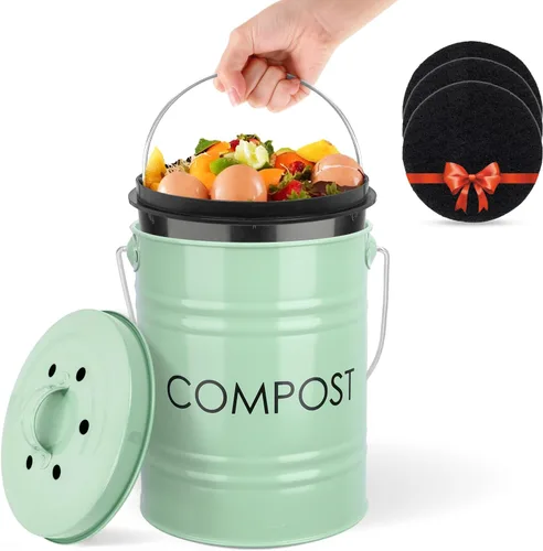 Vista 12 de Vipush Filtros de carbón para cubo de abono de cocina, paquete de 12 filtros de carbón activado para reemplazo de cubos de contenedores de encimera