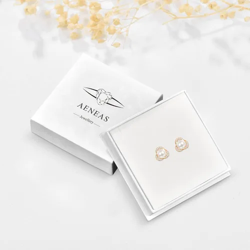 Vista 7 de AENEAS Pearl Stud Earrings for Women Sterling Silver Cultured Pearl Studs Earrings Jewelry Gifts for Women Mom Wife