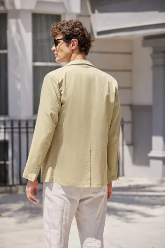 Vista 4 de COOFANDY Men's Casual Linen Sport Coat Lightweight Travel Blazer Modern Suit Jacket