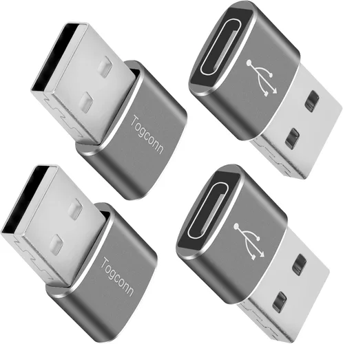 Vista 11 de Adaptador USB C a Micro USB, paquete de 2 unidades, USB tipo C (hembra) a micro USB (macho) Conector de conversión compatible con carga