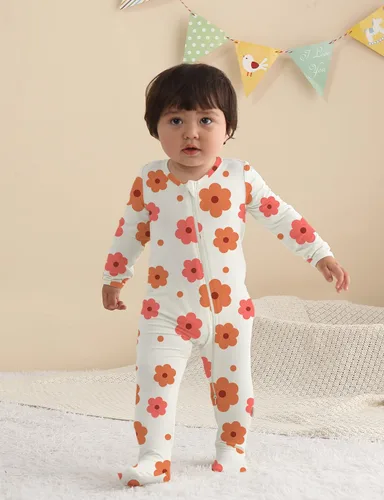 Vista 14 de Jimonda Pijama de bambú para bebé, unisex, para niños y niñas, de una pieza, manga larga, cierre de cremallera de 2 vías, mameluco