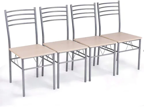 Vista 5 de Casart Juego de mesa de comedor de 5 piezas y 4 sillas con tapa de vidrio para cocina y desayuno