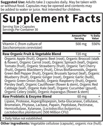 Vista 5 de Vitamina C de Garden of Life vegano, vitamina código Raw C vitamina, completo suplemento alimentario, 101508, 1, 1