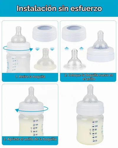 Vista 6 de Boquilla de silicona para biberones anticólicos Philips Avent, flujo 4, 19.7 ft+, flujo extra rápido, 4
