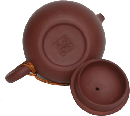 Vista 8 de GDLK Yixing Xishi - Tetera china de arcilla Zisha, 6 onzas, color rojo
