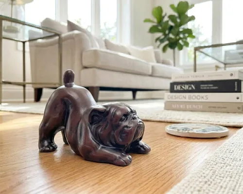 Vista 9 de Figura de bulldog inglés – Escultura de mejor amigo de Mans – Bonita estatua de perro de resina – Pisapapeles para decoración del hogar de oficina