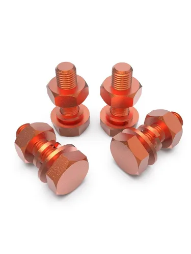 Vista 2 de M8x12mm 2sets T2 Perno de tornillo hexagonal de cobre puro, arandela de tuerca, perno conductor de cobre rojo conductor