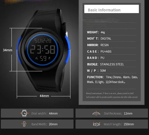 Vista 3 de Fanmis hombres LED digital deportes al aire libre militar verde PU correa impermeable multifunción relojes verde