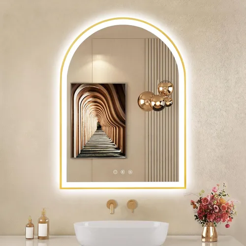 Vista 16 de Espejo de baño con iluminación LED arqueada de 24 x 30 pulgadas con luces