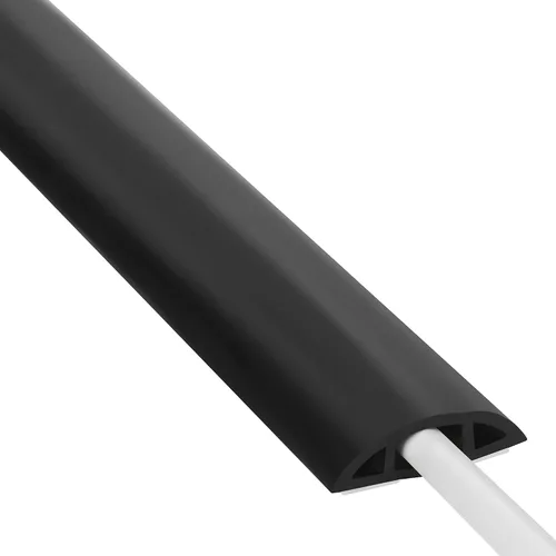 Vista 6 de ZhiYo 5ft Floor Cable Cover, Narrow Wire Protector for Corners, Black Negro