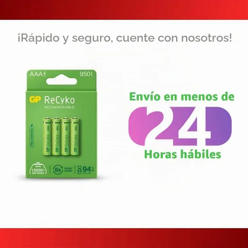 Vista 5 de GP Batería NiMH AAA/LR03 1.2v 1000mAh Pack 4 [GP-NIMH-AAA-02]