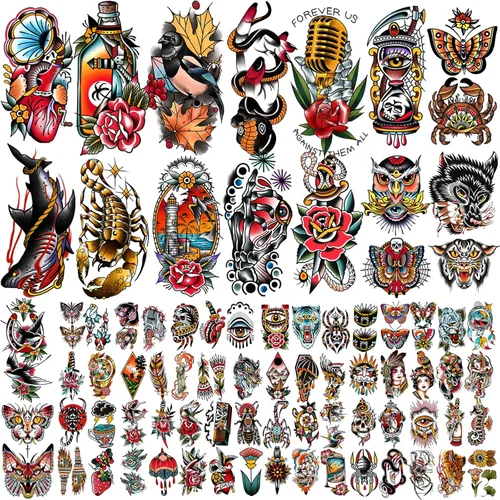 Vista 7 de 77 hojas de tatuajes temporales cristianos para mujeres y hombres, 17 hojas de tatuajes religiosos de media manga con cruz de Jesús, Dios y ángeles
