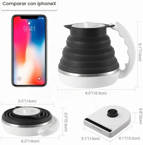 Vista 8 de Hervidor eléctrico del viaje del silicón de la categoría alimenticia