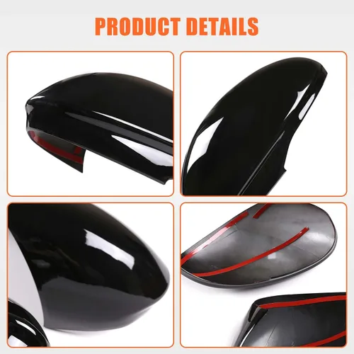 Vista 5 de Cubierta de espejo lateral compatible con Alfa Romeo Giulia 2017-2024, accesorios de decoración de coche