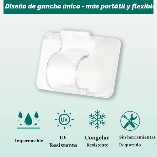 Vista 2 de Dazzle Bright Ganchos para Clips de Luces de Cadena para Exteriores, 30 Piezas Clips de Cable de Servicio Pesado Tiras Adhesivas Impermeables