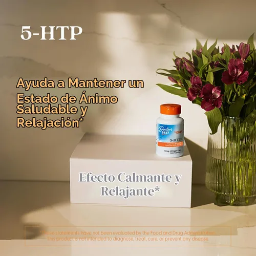Vista 5 de Doctor's Best 5-Htp sin OMG, vegano, sin gluten, sin soja, 100 mg y 60 cápsulas vegetarianas