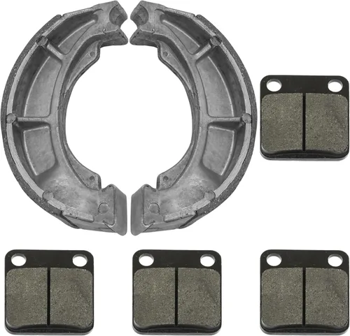 Vista 4 de Caltric Pastillas de freno delanteras y zapatas de freno traseras compatibles con Suzuki Lt-F250 Ozark 250 2002-2006