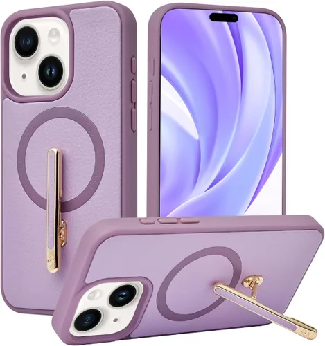 Vista 21 de CUSTYPE Funda para iPhone 13 Pro Max de 6.7 pulgadas con soporte, funda de cuero delgada con soporte de 2 vías, compatible con MagSafe, funda